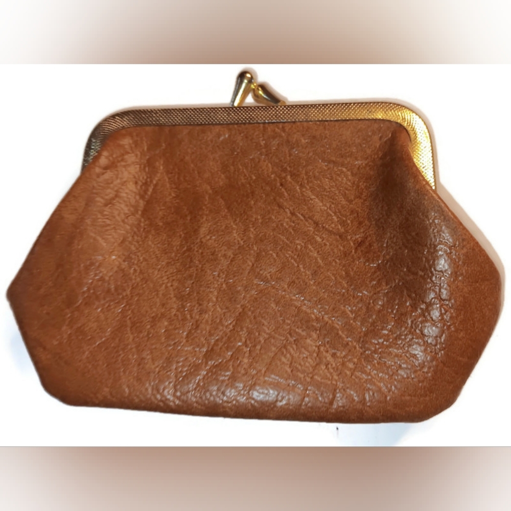 Gold Frame Coin Purse Wallet, Tan